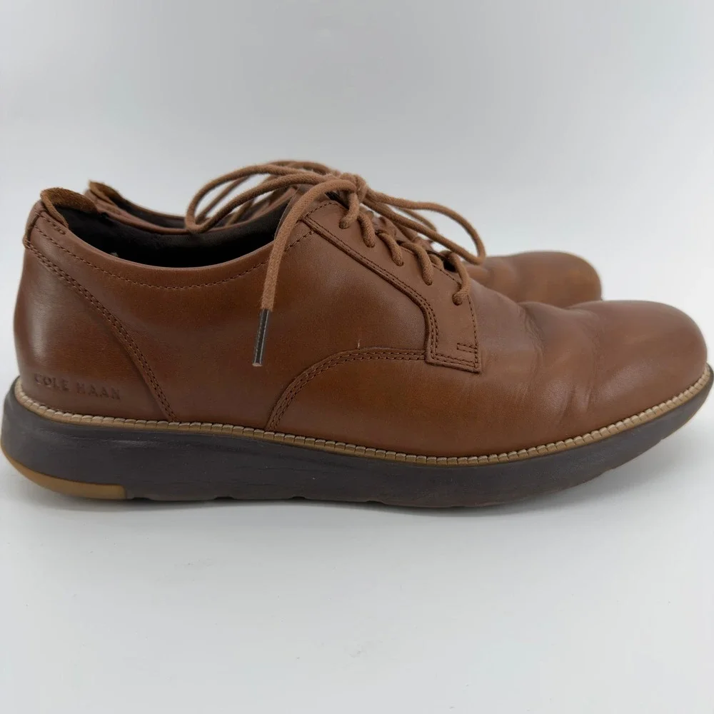 Cole Haan Grand 360 Mens British Tan Leather Plain Toe Oxford Shoes 10.5 M